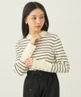 earth music&ecology スリーブ釦ニットプルオーバー