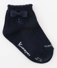 組曲 KIDS 【13-24㎝】リボン付シンプル ショートソックス
