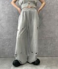 WEGO 【ウエストゴム】ヴィンテージウォッシュスウェットワイドパンツ