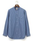 J.PRESS MEN 【KING SIZE】ポプリンマルチストライプ バンドカラーシャツ