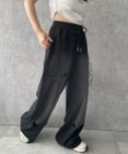 WEGO 【ウエストゴム】ヴィンテージウォッシュスウェットワイドパンツ