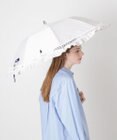MOONBAT 【遮光/晴雨兼用日傘】POLO RALPH LAUREN（ポロラルフローレン）折りたたみ日傘 ストライプフリル 遮熱 遮光 UV