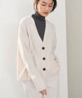 UNFILO 【洗える】クロップド Vネック カーディガン