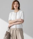 23区 S 【WEB&一部店舗限定/洗える】レーヨンポリエステルストレッチ 半袖 カーディガン