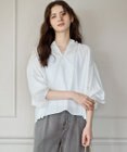 23区 【SLOW/一部店舗限定】テンセルコットンジョーゼット ギャザー ブラウス