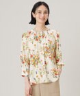 自由区 【洗える】フラワーガーデンプリント ブラウス
