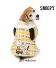 PET PARADISE スヌーピー ポンチョ 《にっこり チェック柄》中型犬 大型犬