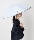 MOONBAT 【WEB限定/遮光率100%/遮熱/UV】POLO RALPH LAUREN（ポロ ラルフローレン）晴雨兼用日傘 ワンポイント ポロベア刺繍 フリル 折りたたみ傘 長折タイプ