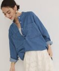 WEGO 【ANGIE VINTAGE】襟が選べる デニム プルオーバー シャツ（バンドカラー/レギュラー）