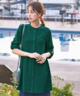 Tiaclasse L 【新色追加・洗える】バンドカラーシャツチュニックブラウス
