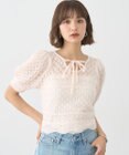 earth music&ecology キャットヤーン透かし編みニットプルオーバー