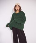 Green Parks ふわふわケーブルニットプルオーバー