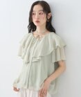 earth music&ecology チョーカー付き楊柳ラッフルブラウス