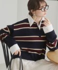 WEGO 【ANGIE VINTAGE】シャツ襟 ドッキング　フェイクレイヤード ニット トップス