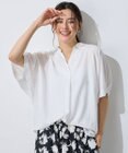 ANY 【新色追加】スキッパーネック袖タックブラウス