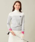 23区GOLF 【WOMEN】【ウォッシャブル】カラーブロックモックネック ニット