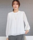 Tiaclasse 【洗える】シフォンシャーリングブラウス