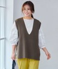 ANY L 【洗濯機可】サイドリボン ニットベスト