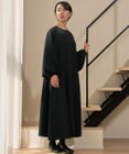 muuc ブラックフォーマルドレス〈礼服・ 喪服・日本製・オールシーズン〉〈上品なAライン・袖口ゴム・体型カバー・美しい落ち感〉〈冠婚葬祭・卒入学・日常着・前開き羽織り〉