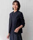23区 【洗える/セットアップ対応】アイアスマットストレッチ ノーカラー ジャケット