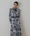 GRACE CONTINENTAL オーナメントフラワープリントワンピース
