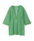 Green Parks カフタンレース７分袖ブラウス