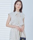 組曲 【WEB限定】ドットプリントデシン ボウタイ付きブラウス