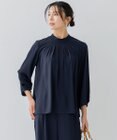 23区 【洗える】 バックサテンアムンゼン スタンドカラー ブラウス