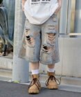 WEGO ダメージデニムハーフパンツ