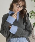 WEGO 【ANGIE VINTAGE】シャツ襟 ドッキング　フェイクレイヤード ニット トップス
