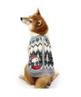 PET PARADISE スヌーピー 背中開き ニット雪遊び柄 《グレー》 中型犬 大型犬