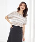 J.PRESS LADIES 【洗える】 レーヨンエリートストレッチ ランダムボーダー ニット Tシャツ