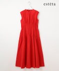 23区 【エステータ】シャイニータフタ ピンタック ワンピース