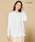 BEIGE， 【洗える・L-size】EVA / ボウタイロングスリーブブラウス