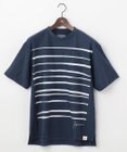 JOSEPH ABBOUD MOUNTAIN 【SPACE／UNISEX】スラブプレーティングボーダープリント Tシャツ