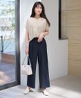ANY 【ウエストゴム/ストレッチ/セットアップ可】イージィケアストレッチワイドパンツ