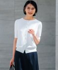 23区 S 【洗える】レーヨンポリエステルストレッチ 5分袖 カーディガン