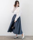 caqu gather skirt ゆったりシルエットデニムスカート