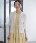 組曲 L 【加藤ローサさん着用・WEB限定】シアーニット 襟付き七分袖カーディガン