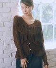 earth music&ecology レースフリルメローカーディガン