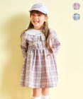 ANY KIDS チェックドッキングワンピース
