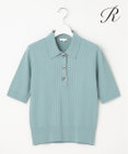 23区 【R(アール)】シルクコットン ポロカラー リブニット