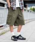 WEGO 【撥水/速乾/ウエストゴム/ユニセックス着用ITEM/MLサイズ展開】ナイロンイージーバギーカーゴショーツ