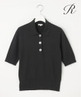 23区 【R(アール)】シルクコットン ポロカラー リブニット