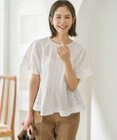 組曲 【WEB限定カラーあり】エンブロイダリーレース ペプラムブラウス