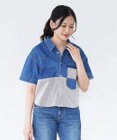 Ripo trenta anni PATCH WORK DENIM SH クロップド丈 デニムシャツ