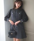 Feroux 【洗える】ツイードコンビミディ ワンピース