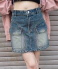 WEGO ヴィンテージウォッシュカーゴミニスカート