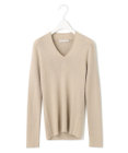 ICB 【洗える】エクストラファインメリノリブ Vネックニット