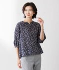 J.PRESS LADIES L 【洗える】 スパンローンフラワー ボリュームスリーブ ブラウス